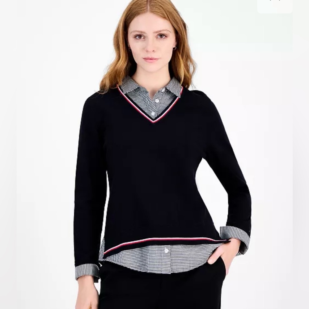 Tommy Hilfiger sweater with faux dress shirt underneath